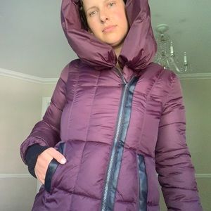 Plum Mid Length Puffer Coat, French Connection S